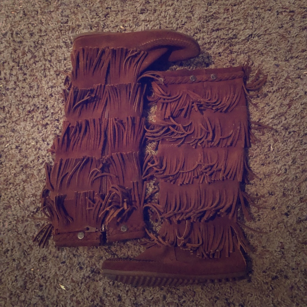 Minnetonka tall moccasin boots